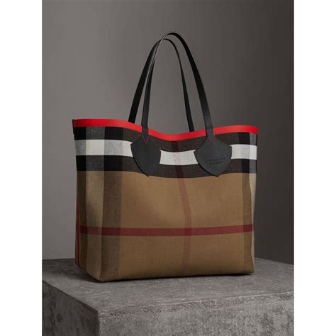 canvas burberry|burberry reversible tote bag.